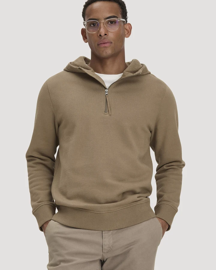 hessnatur Herren Sweat Hoodie Regular aus Bio-Baumwolle mit recycelter Baumwolle - braun - Größe L