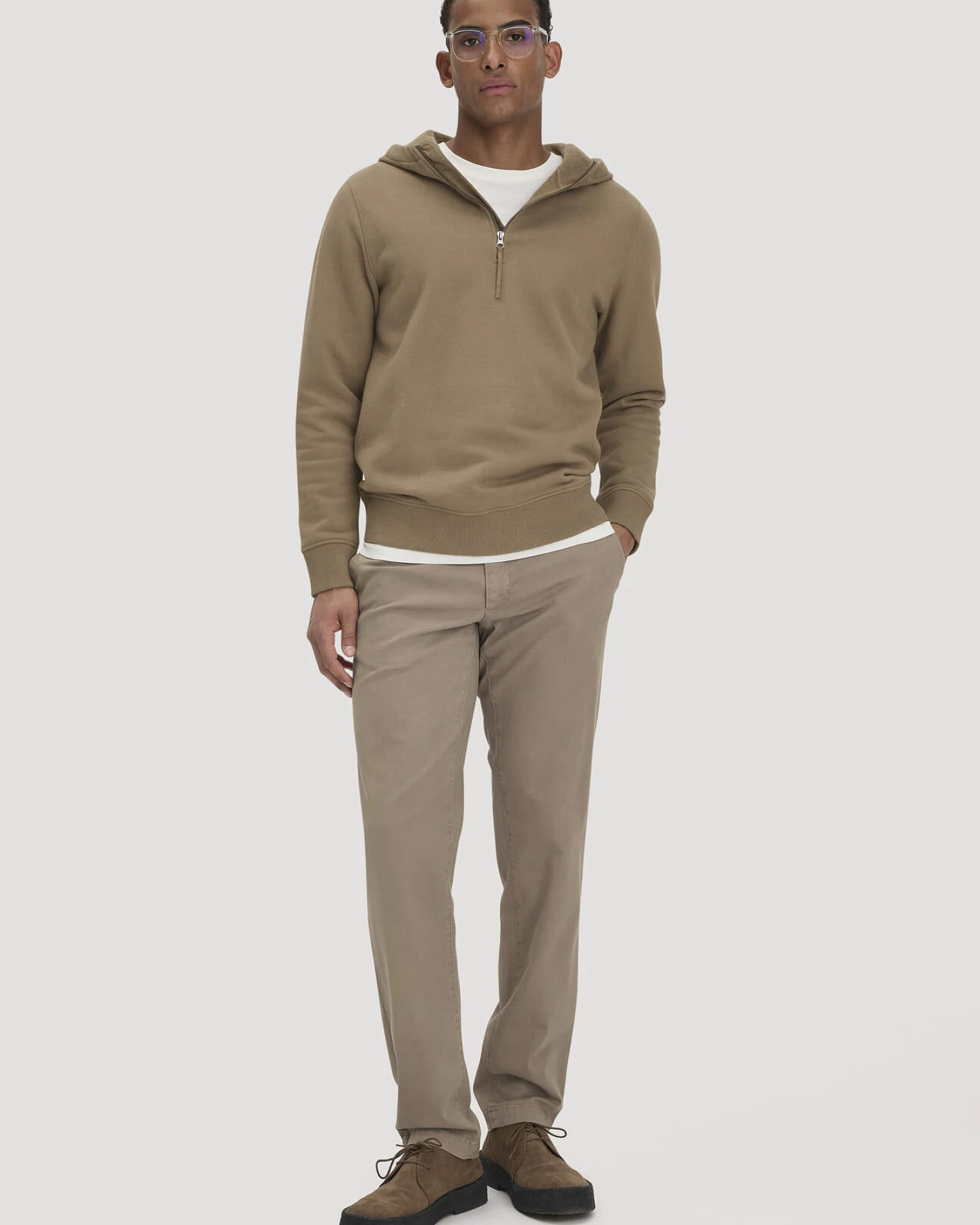 hessnatur Herren Sweat Hoodie Regular aus Bio-Baumwolle mit recycelter Baumwolle - braun - Größe XXL – Ansicht 2