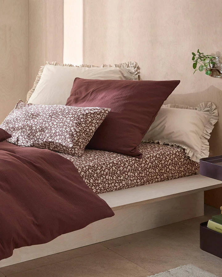 hessnatur Perkal Bettwäsche Set CARMEN aus Bio-Baumwolle - beige - Größe 135x200 / 40x80 cm