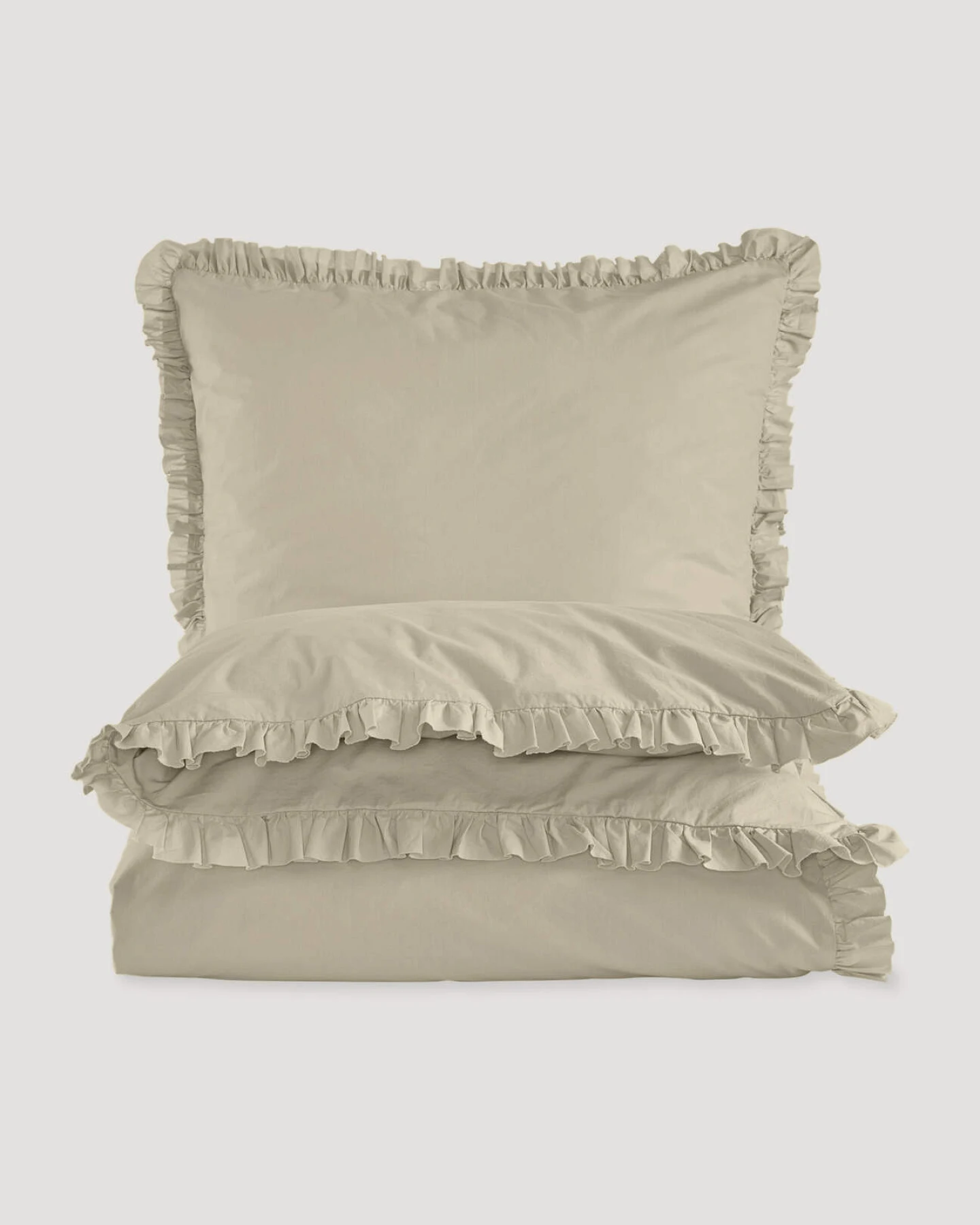 hessnatur Perkal Bettwäsche Set CARMEN aus Bio-Baumwolle - beige - Größe 135x200 / 40x80 cm – Ansicht 3