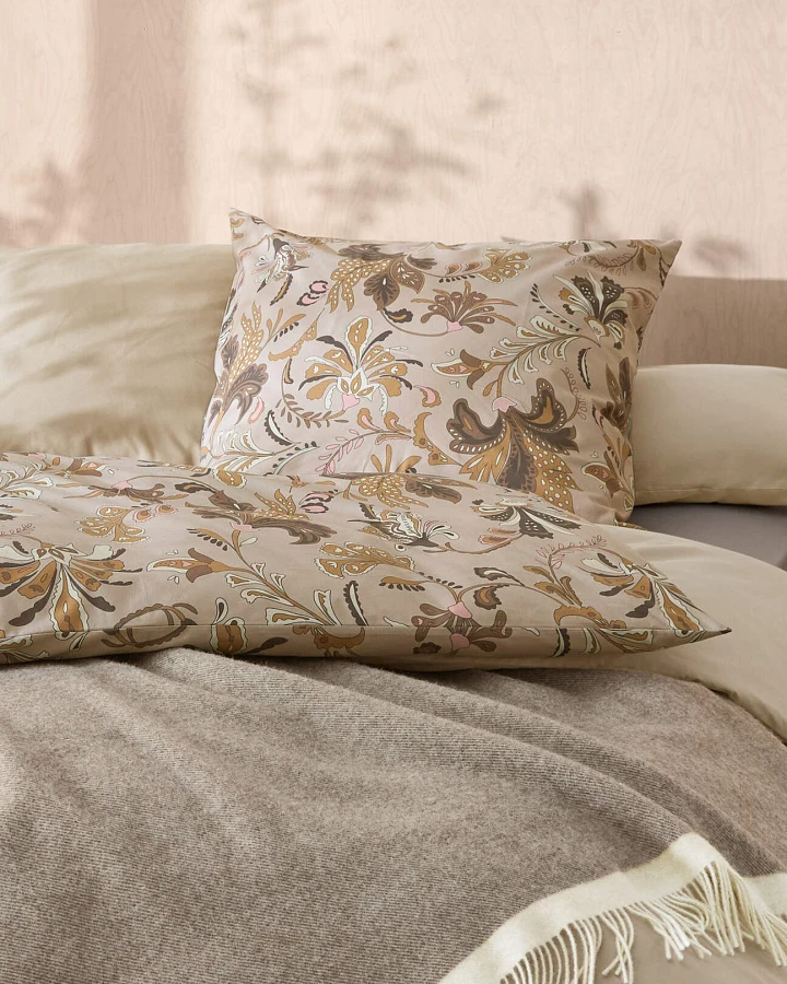 hessnatur Renforcé Bettwäsche Set JAMUNA aus Bio-Baumwolle - beige - Größe 135x200 / 40x80 cm