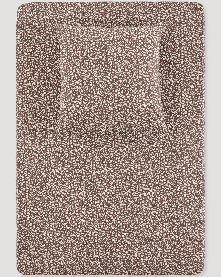 hessnatur Renforcé Spannbetttuch MILLIE aus Bio-Baumwolle - braun - Größe 90-100x200 cm