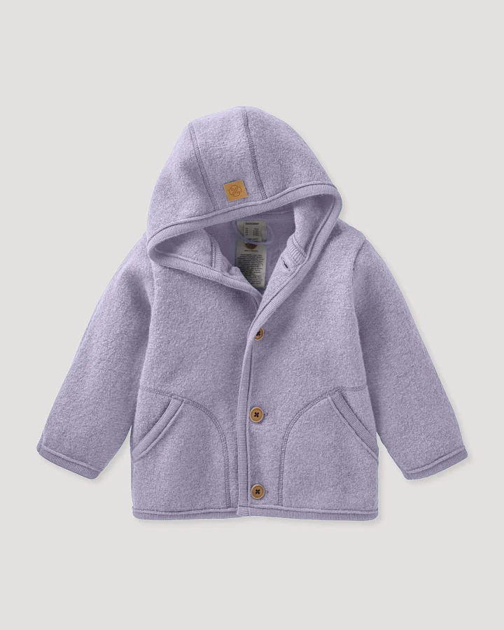 hessnatur Baby Wollwalk Jacke aus Bio-Merinowolle - lila - Größe 62/68