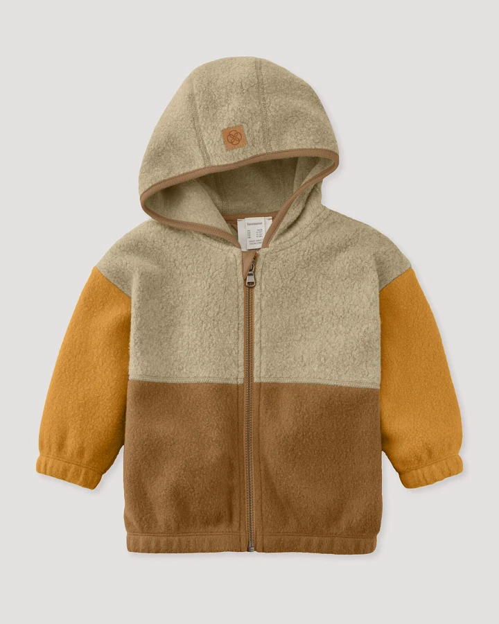 hessnatur Baby Fleece Jacke aus Bio-Baumwolle - orange - Größe 62/68