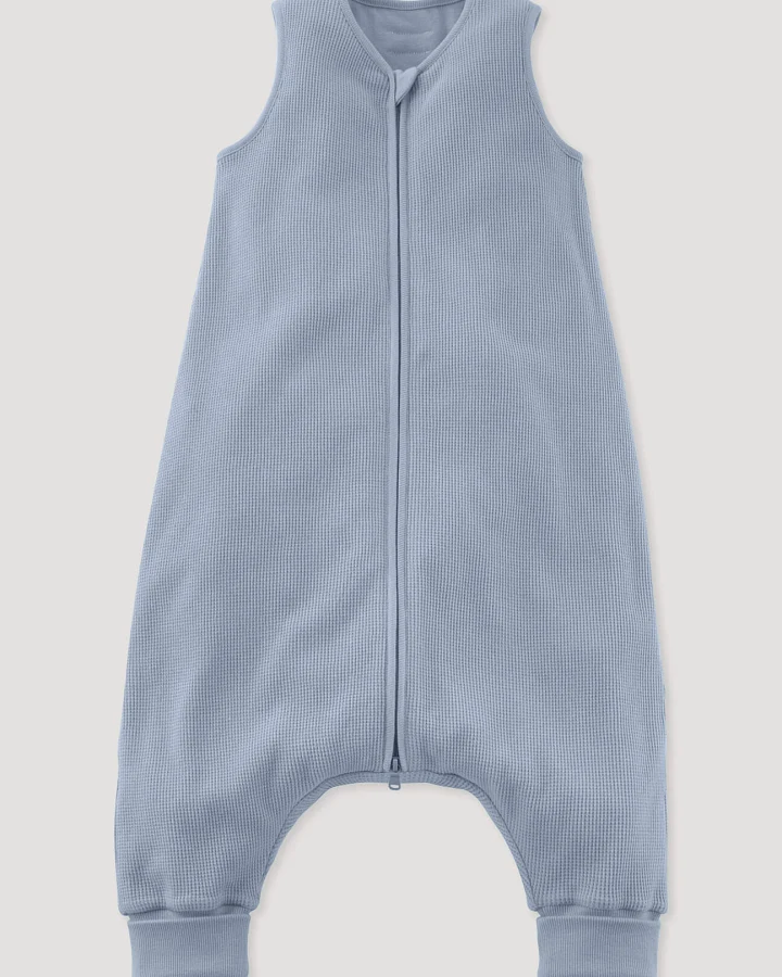 hessnatur Baby Piquee Schlafsack aus Bio-Baumwolle - blau - Größe 80cm