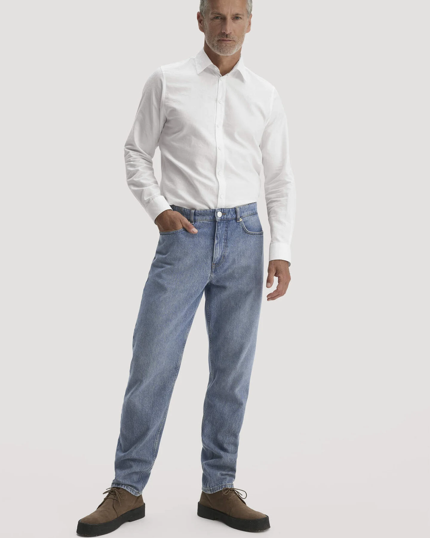 hessnatur Herren Jacquard Hemd Regular aus Bio-Baumwolle - weiß - Größe XXL (45/46) – Ansicht 2