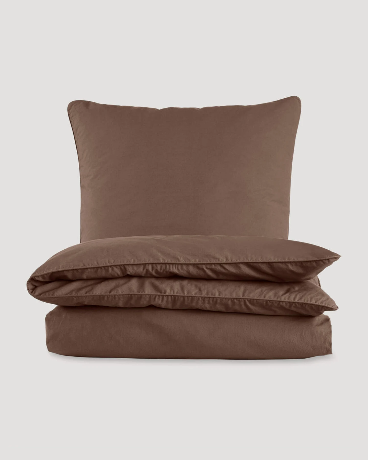 hessnatur Perkal Bettwäsche-Set aus Bio-Baumwolle - braun - Größe 240x220 / 2x40x80 cm – Ansicht 3