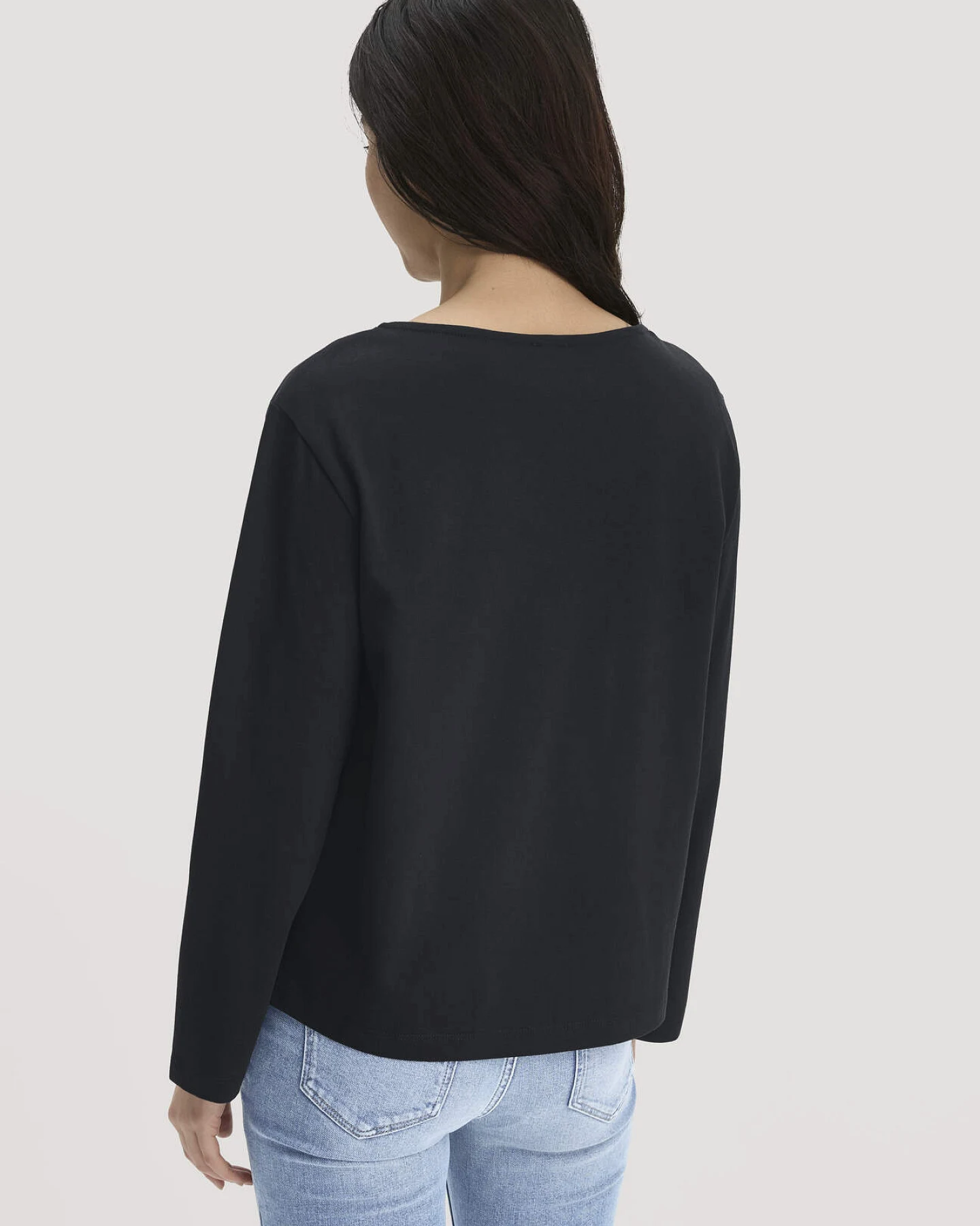 hessnatur Damen Heavy Jersey Longsleeve Relaxed aus Bio-Baumwolle - schwarz - Größe 34 – Ansicht 3