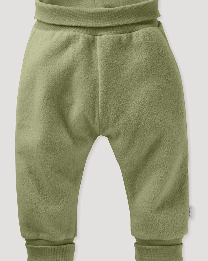 hessnatur Baby Softfleece Hose aus Bio-Baumwolle - grün - Größe 50/56