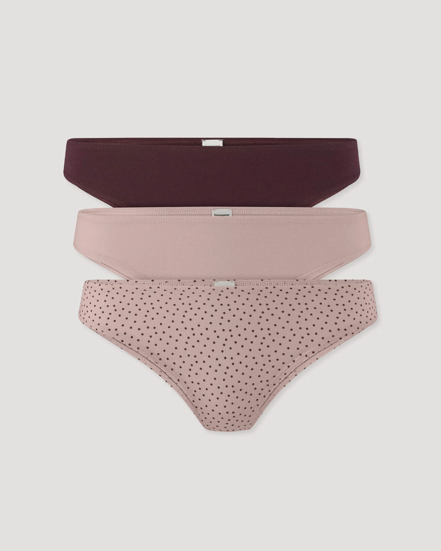 hessnatur Damen Slip Regular Cut im 3er-Pack COTTON FEEL aus Bio-Baumwolle - braun - Größe 44 – Ansicht 3