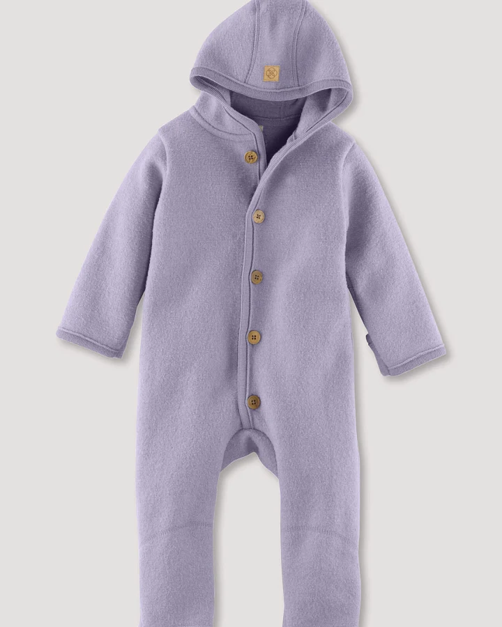 hessnatur Baby Wollwalk Overall aus Bio-Merinowolle - lila - Größe 50/56