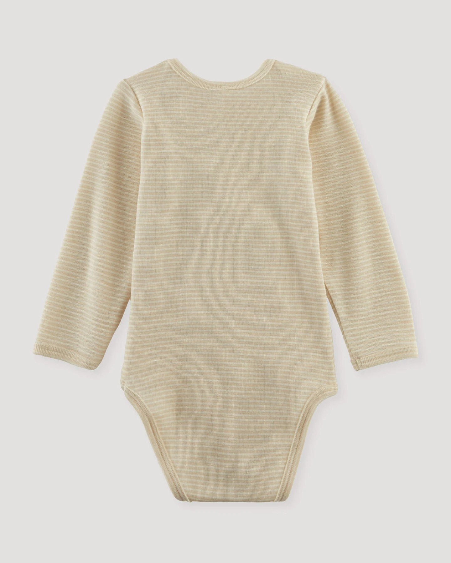 hessnatur Baby Langarm Body aus Bio-Merinowolle mit Seide - beige - Größe 98/104 – Ansicht 2