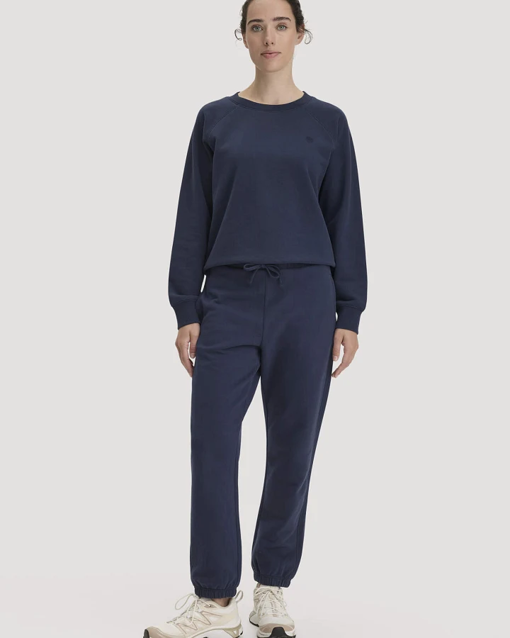hessnatur Loungewear Sweathose Relaxed ACTIVE LIGHT aus Bio-Baumwolle mit recycelter Baumwolle - blau - Größe L