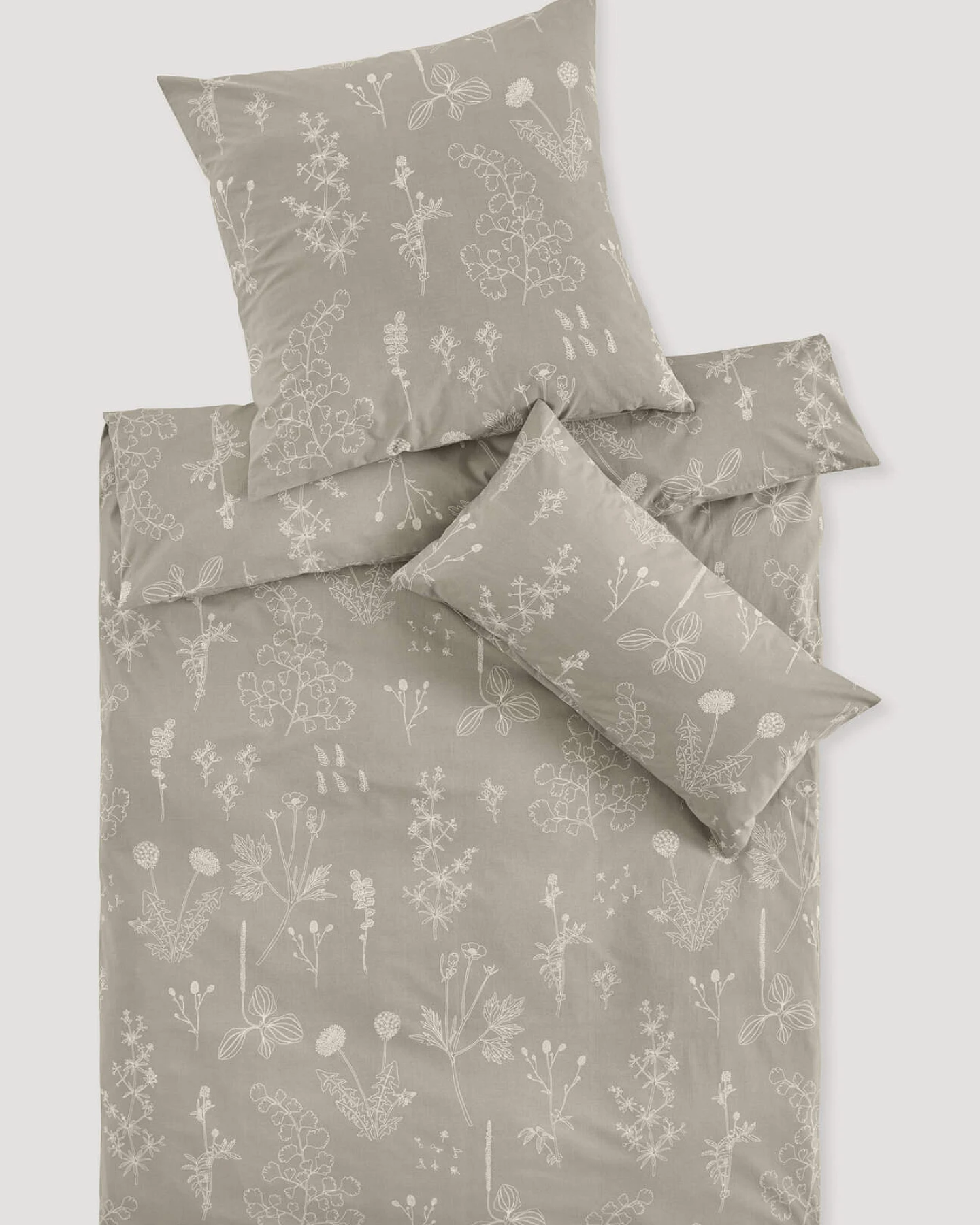hessnatur Renforcé Bettwäsche-Set LONNO aus Bio-Baumwolle - beige - Größe 135x200 / 80x80 cm – Ansicht 2