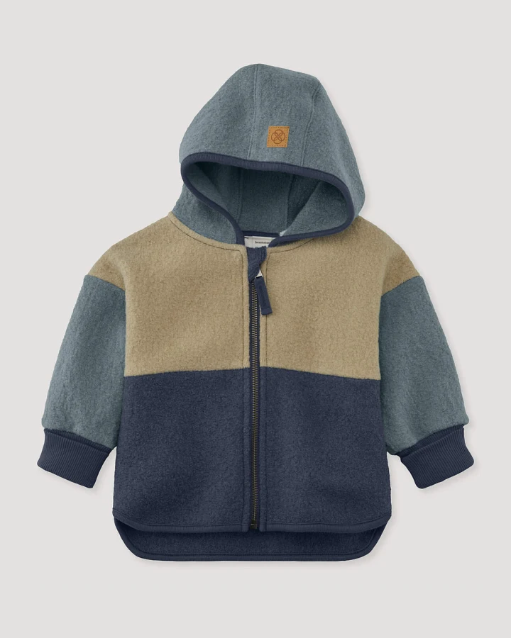 hessnatur Baby Walkjacke aus Bio-Merinowolle - blau - Größe 62/68