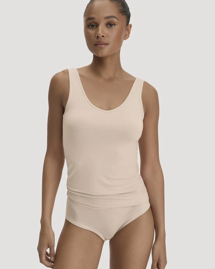 hessnatur Damen V-Neck Tanktop PURE SENSE aus TENCEL™ Modal - rosa - Größe 34
