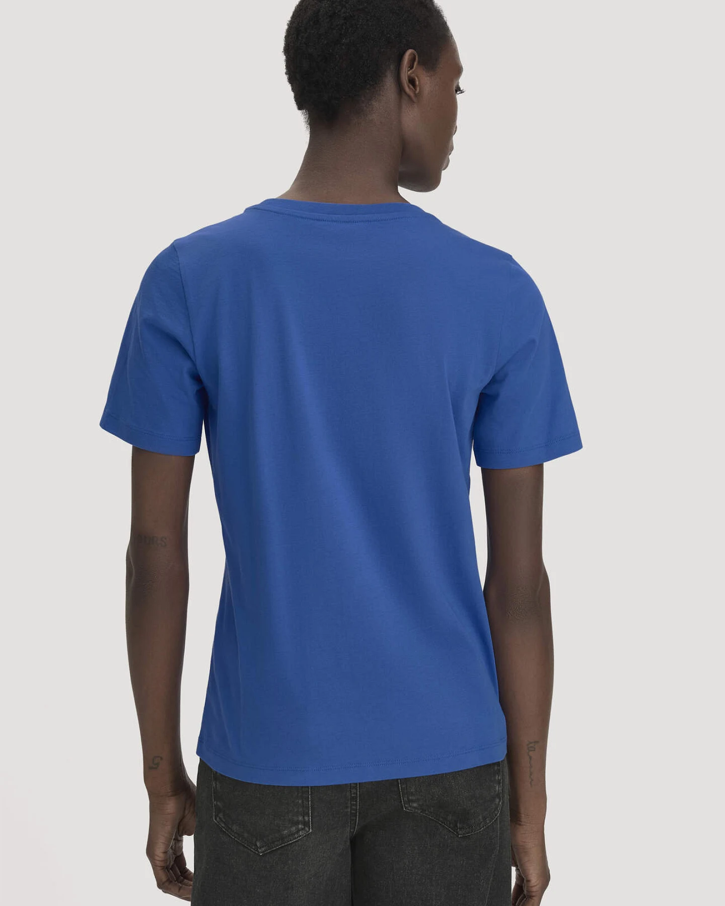 hessnatur Damen T-Shirt Regular aus Regenerative Organic Cotton (ROC) - blau - Größe 38 – Ansicht 3