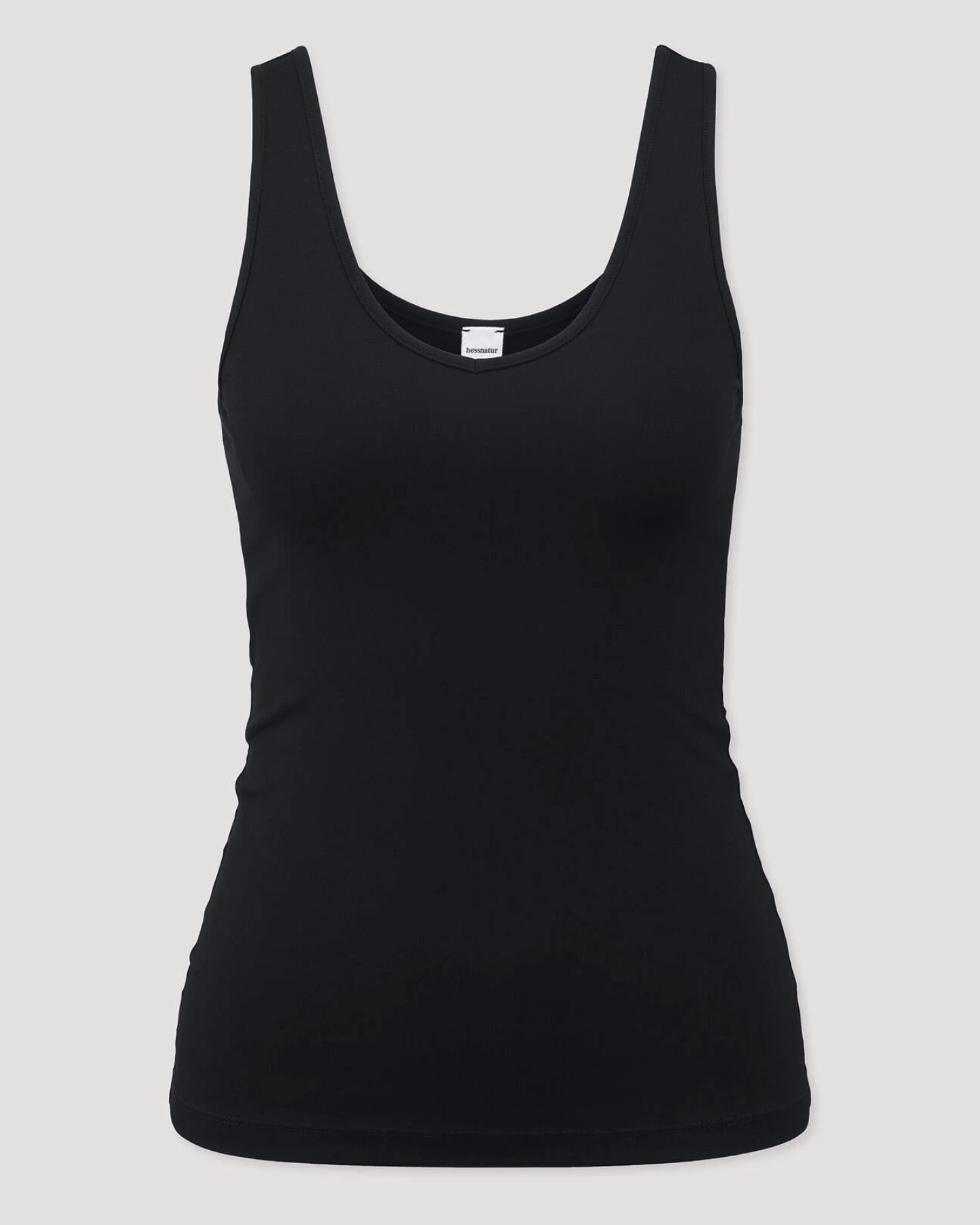 hessnatur Damen V-Neck Tanktop PURE SENSE aus TENCEL™ Modal - schwarz - Größe 42 – Ansicht 3