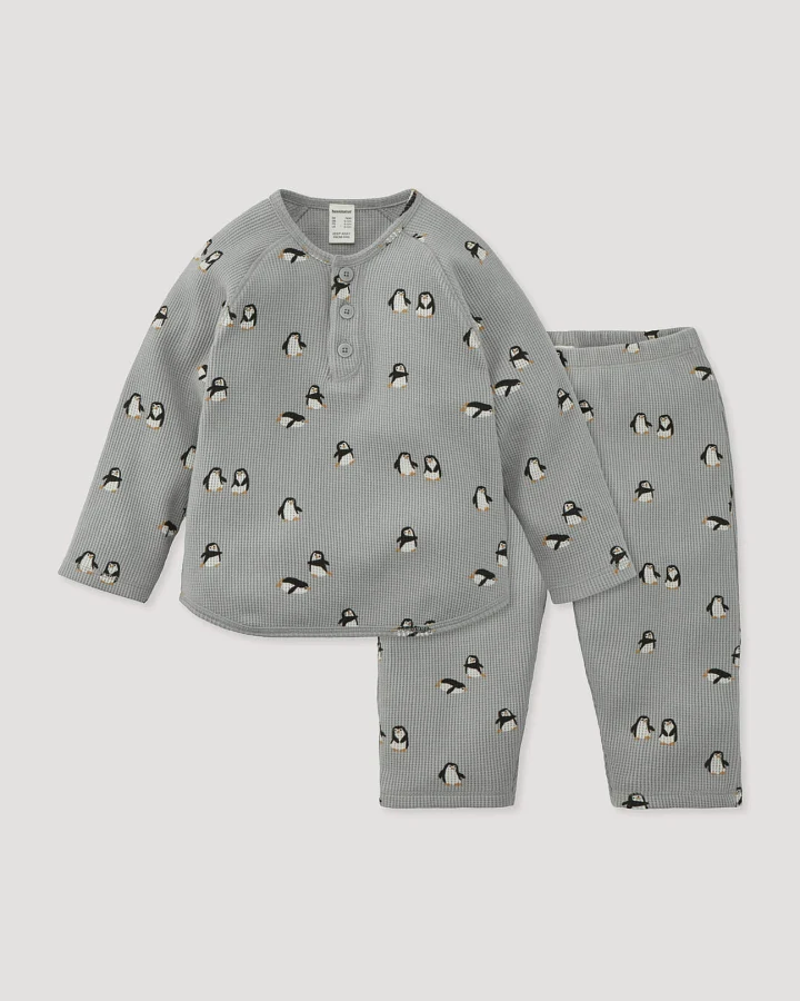 hessnatur Baby Piqué Erstlingsset aus Bio-Baumwolle - blau - Größe 50/56