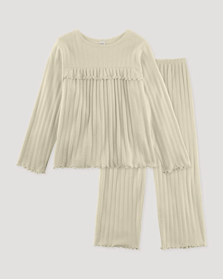 hessnatur Kinder Pyjama Regular aus Bio-Baumwolle - natur - Größe 110/116