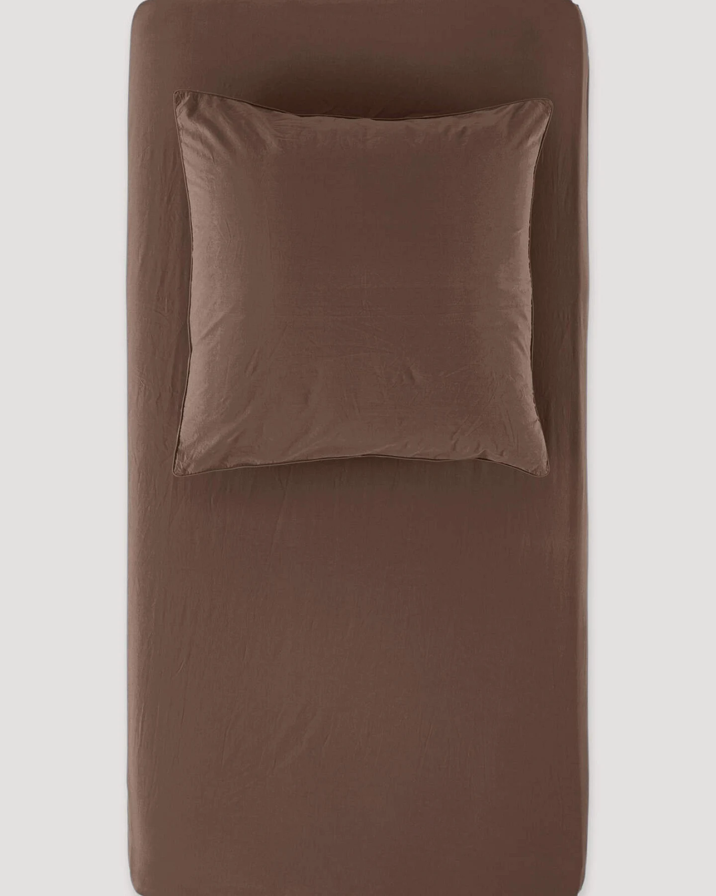 hessnatur Perkal Spannbettlaken aus Bio-Baumwolle - braun - Größe 140-160x200 cm – Ansicht 2
