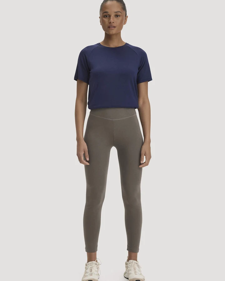 hessnatur Loungewear Leggings Medium Cut ACTIVE LIGHT aus Bio-Baumwolle - grün - Größe M/k