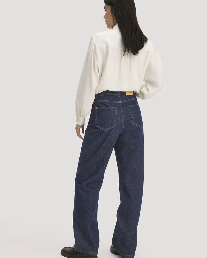 hessnatur Damen Jeans GIERA Straight Relaxed aus Bio-Denim - blau - Größe 32/34