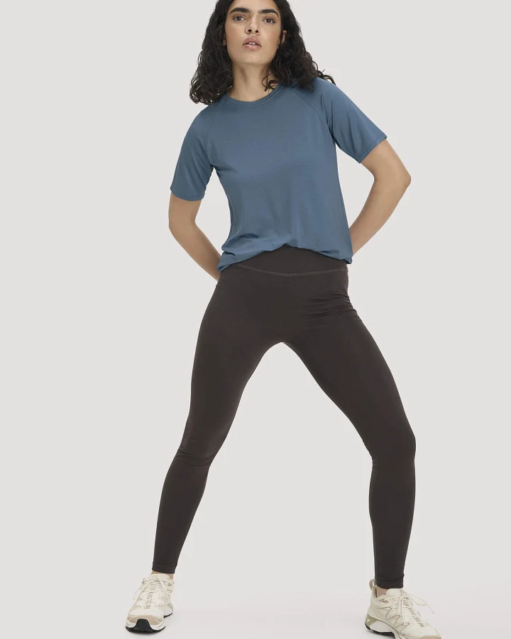 hessnatur Loungewear Leggings Medium Cut ACTIVE LIGHT aus Bio-Baumwolle - braun - Größe M/l