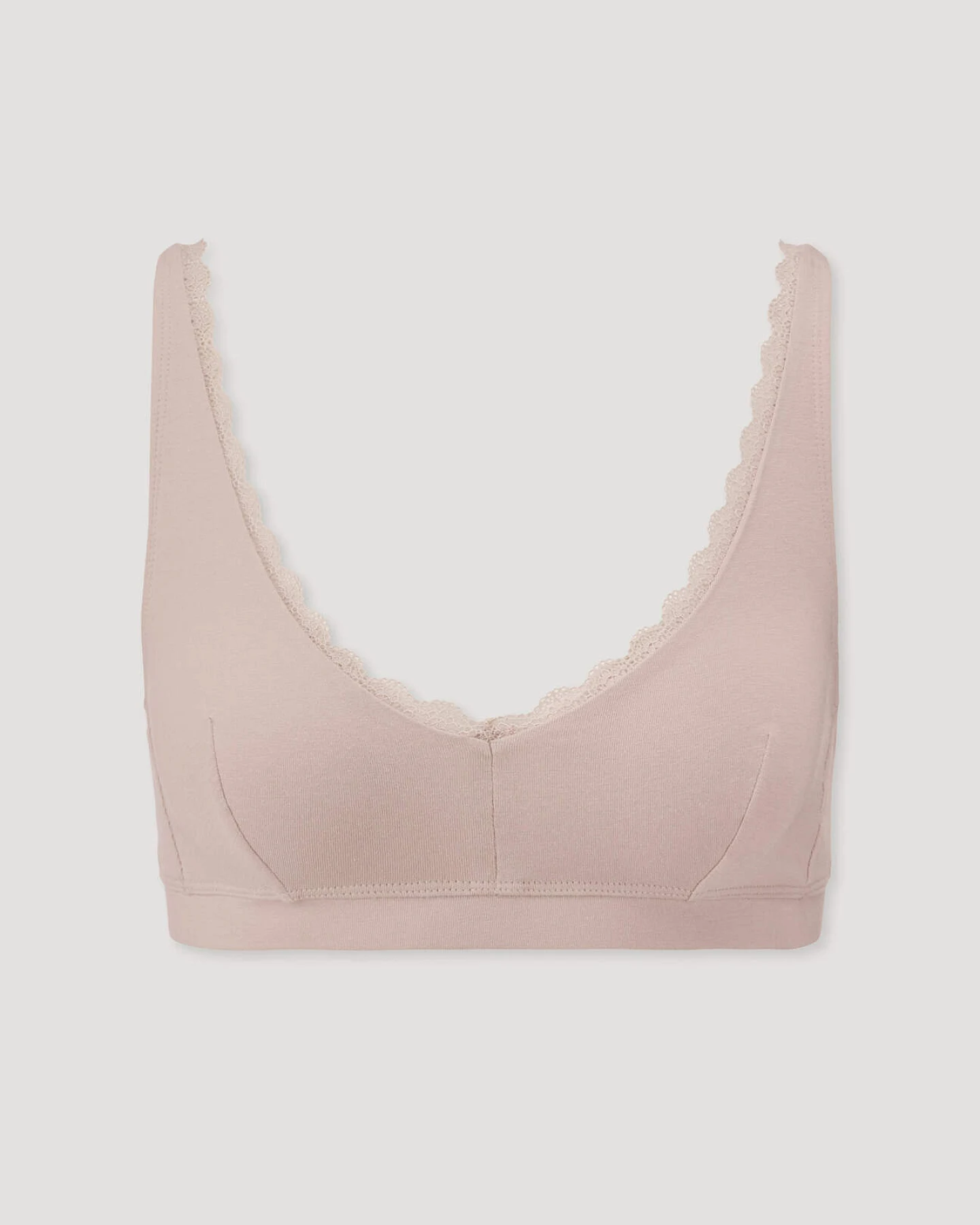 hessnatur Damen Bustier COTTON FEEL LACE aus Bio-Baumwolle - rosa - Größe 42 – Ansicht 4