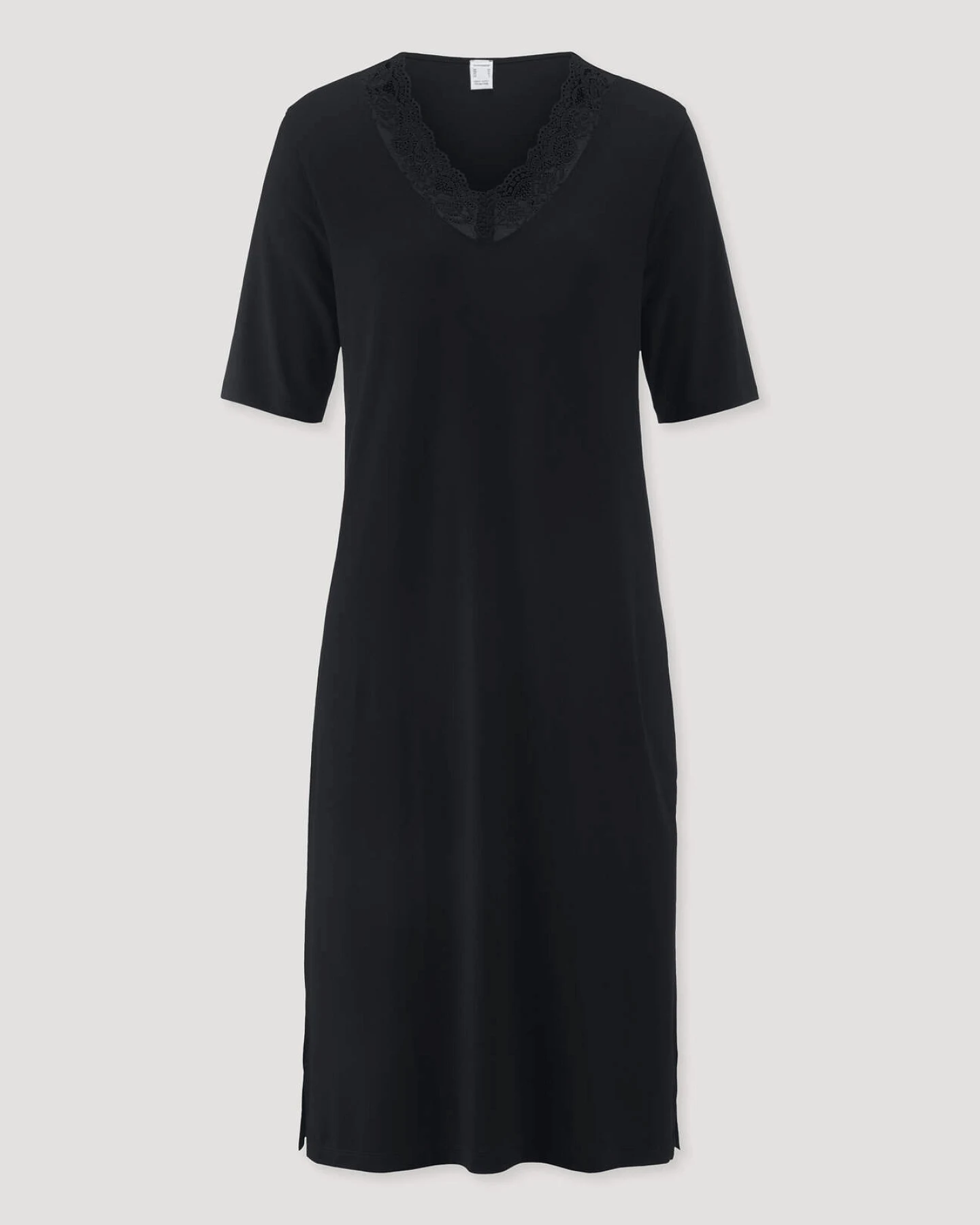hessnatur Damen Kurzarm Nachthemd PURE SENSE aus TENCEL™ Modal - schwarz - Größe 40 – Ansicht 4