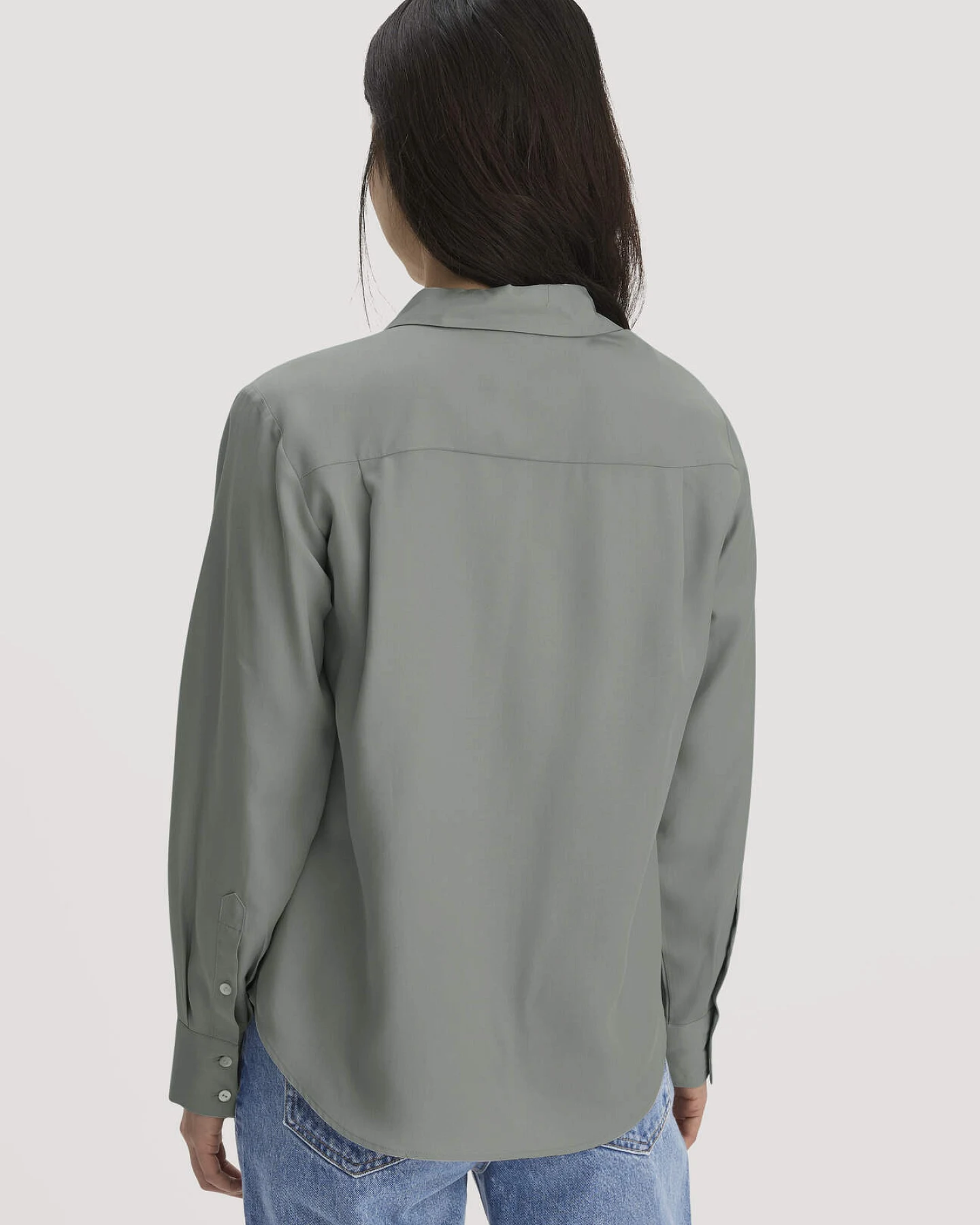 hessnatur Damen Bluse Relaxed aus TENCEL™ Lyocell - blau - Größe 38 – Ansicht 3