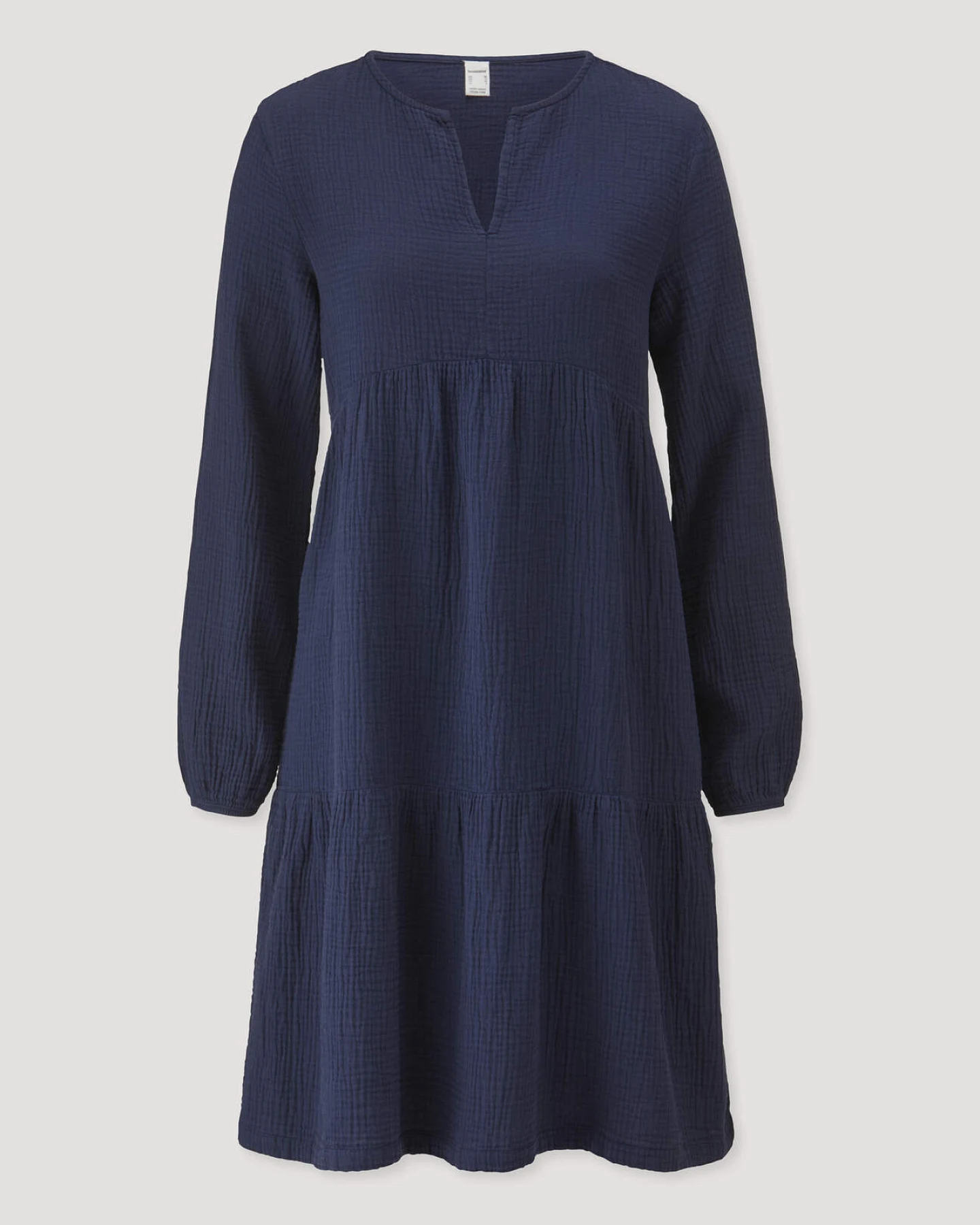 hessnatur Damen Musselin Nachthemd Relaxed PURE COMFORT aus Bio-Baumwolle - blau - Größe 44 – Ansicht 4