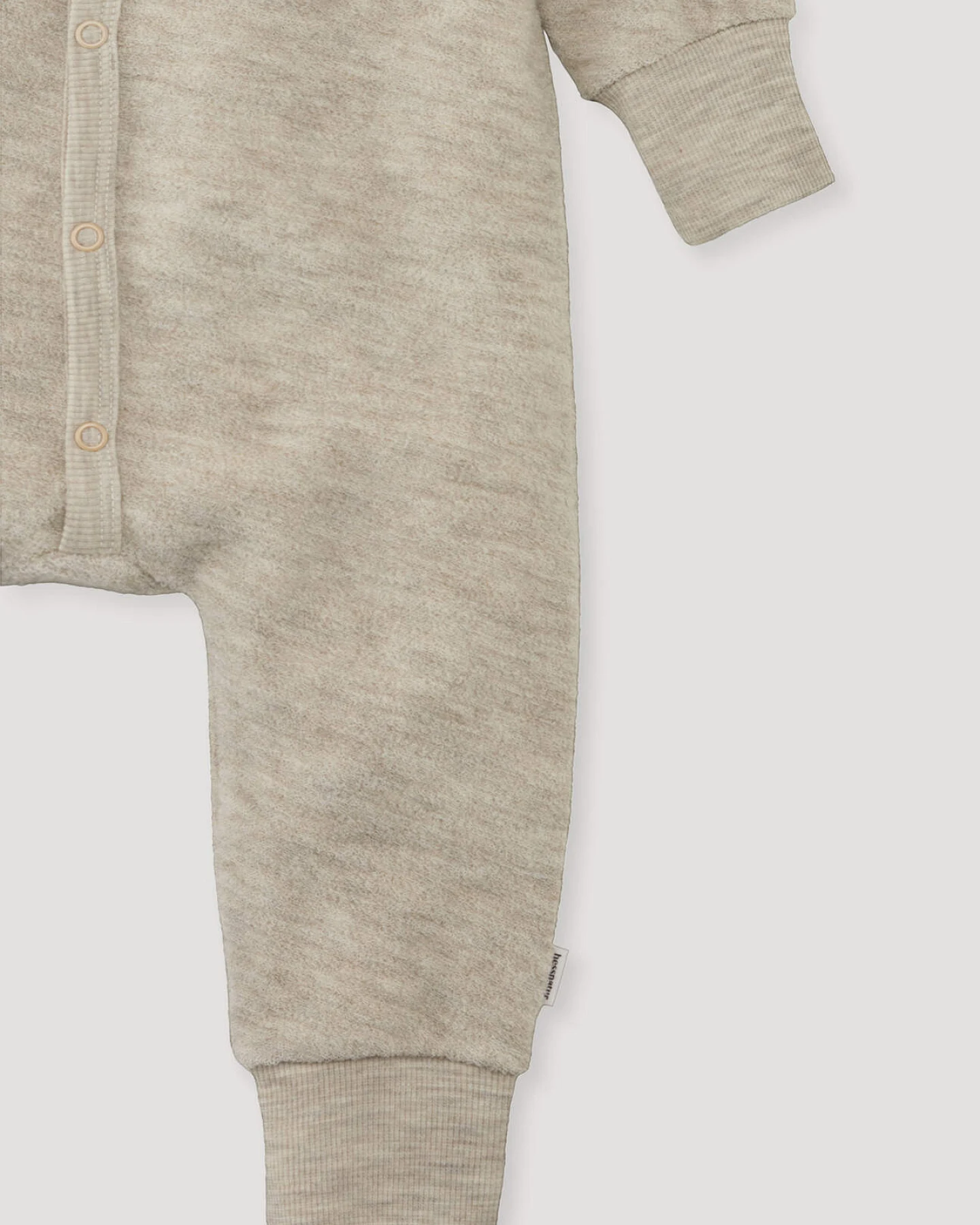 hessnatur Baby Wollfrottee Overall aus Bio-Merinowolle - beige - Größe 74/80 – Ansicht 3