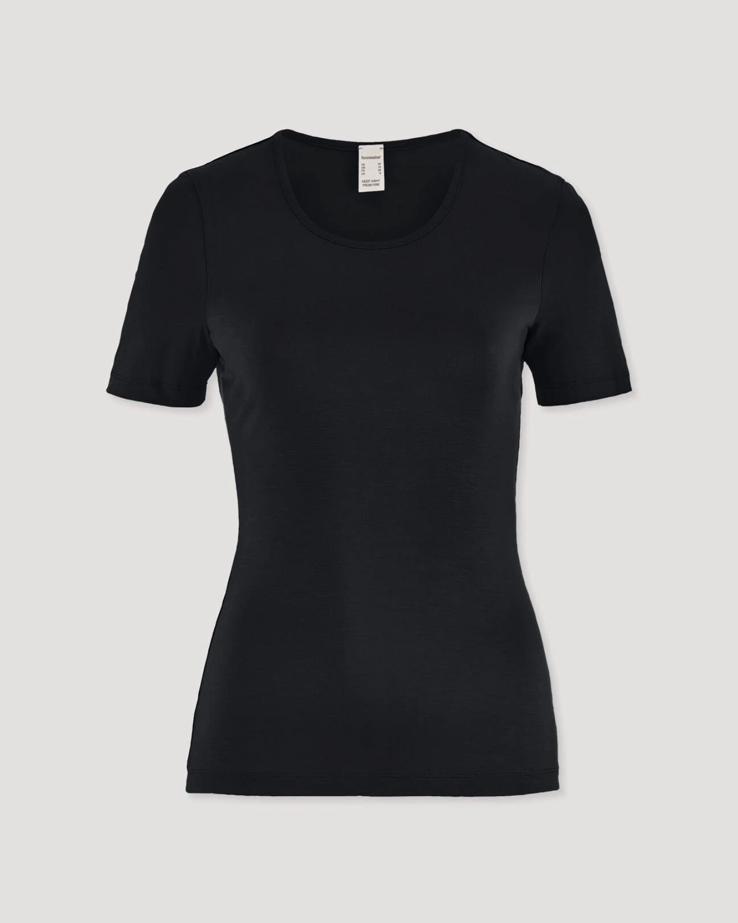 hessnatur Damen T-Shirt PURE FLOW aus TENCEL™ Modal - schwarz - Größe 46 – Ansicht 3