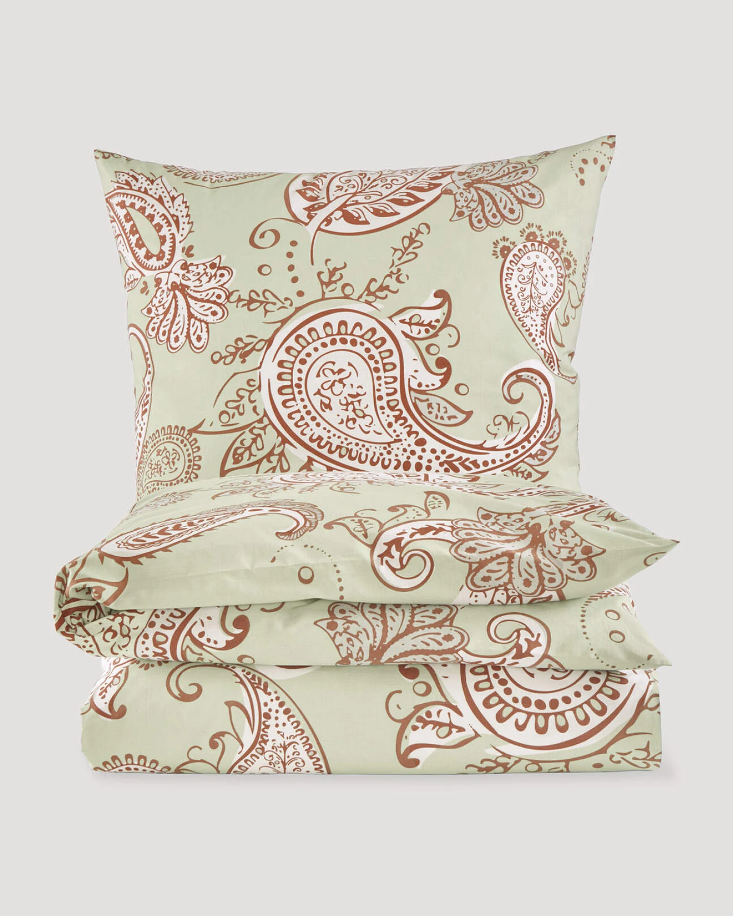 hessnatur Perkal Bettwäsche Set AMINA aus Bio-Baumwolle - grün - Größe 135x200 / 80x80 cm – Ansicht 3