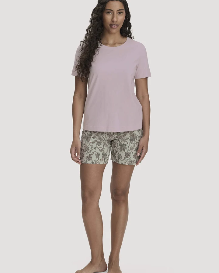 hessnatur Damen Pyjama PURE COTTON aus Bio-Baumwolle - beige - Größe 48