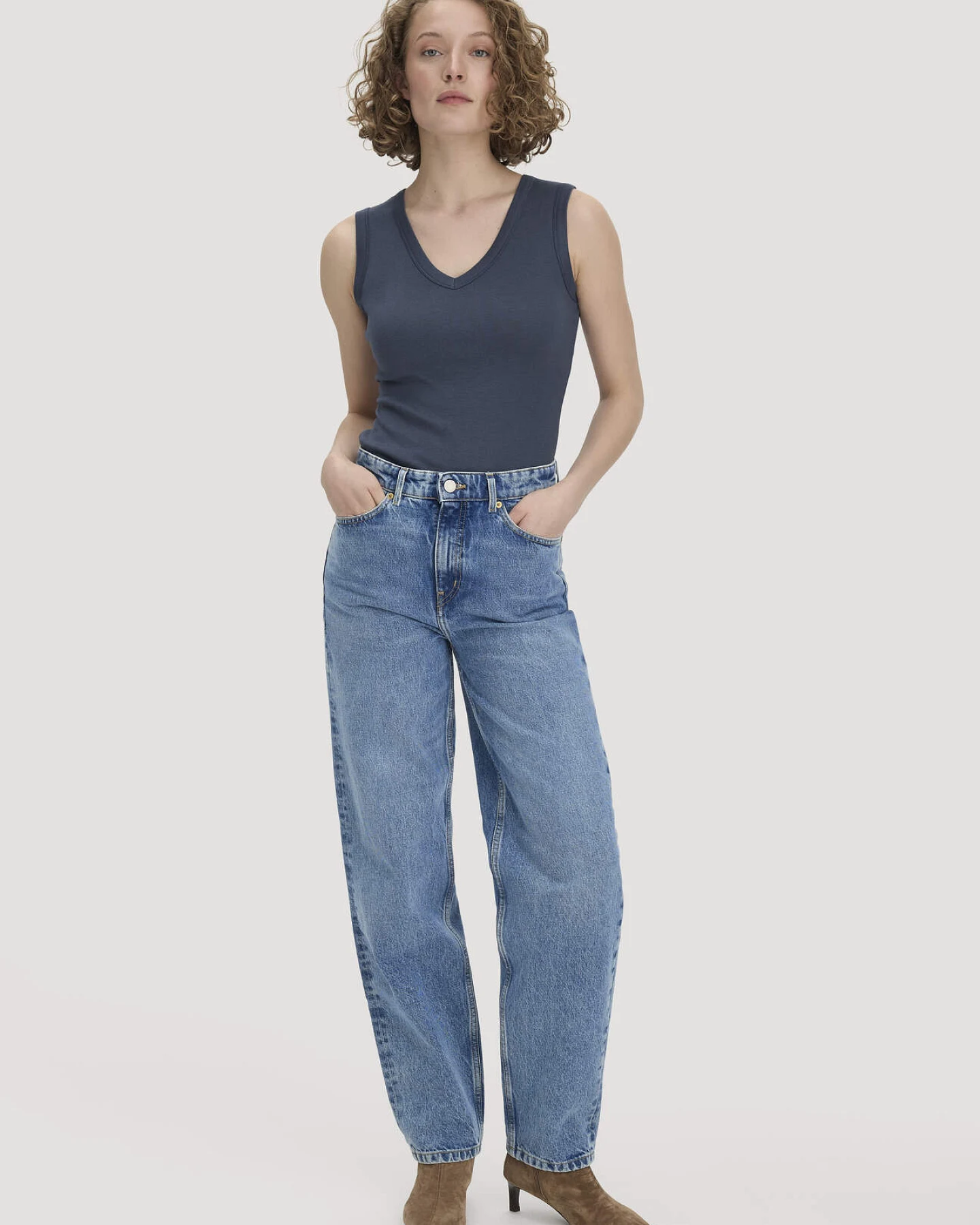 hessnatur Damen Softrib Top Fitted aus Bio-Baumwolle und TENCEL™ Modal - blau - Größe 36 – Ansicht 2