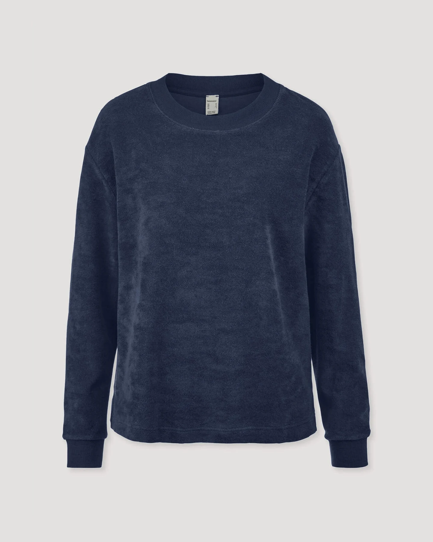 hessnatur Damen Frottee Loungeshirt Oversize PURE COTTON aus Bio-Baumwolle - blau - Größe 44 – Ansicht 3