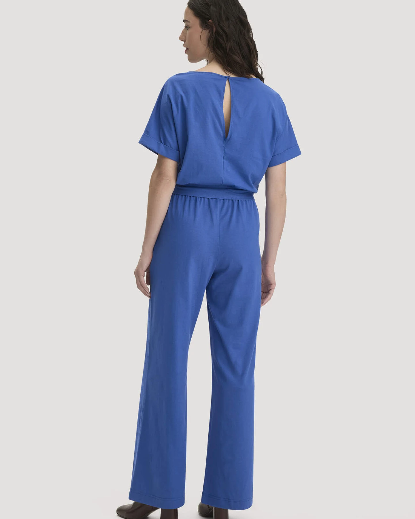 hessnatur Damen Jersey Jumpsuit Regular aus Bio-Baumwolle - blau - Größe 44 – Ansicht 2