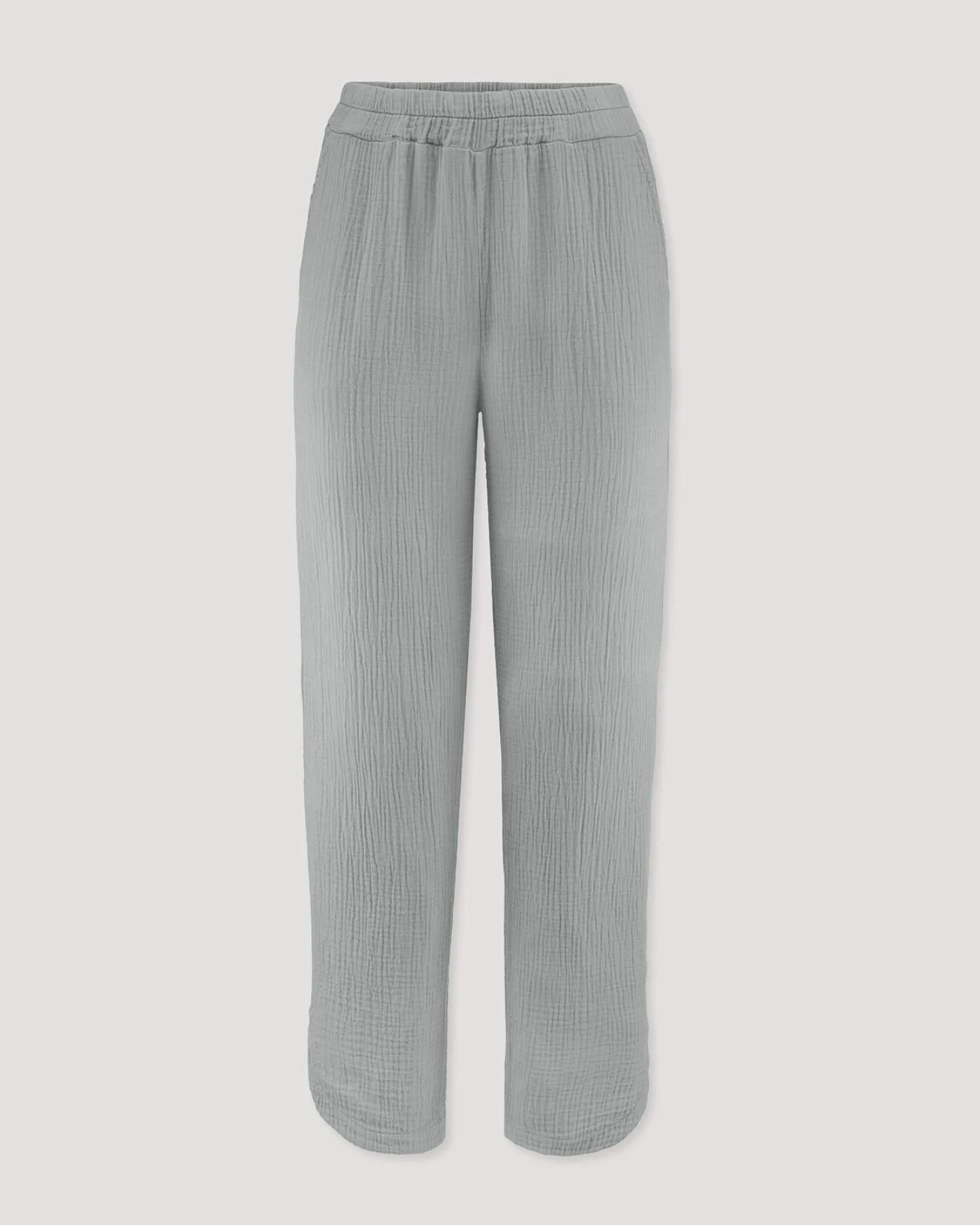 hessnatur Damen Musselin Schlafhose Regular PURE COMFORT aus Bio-Baumwolle - blau - Größe 34 – Ansicht 4