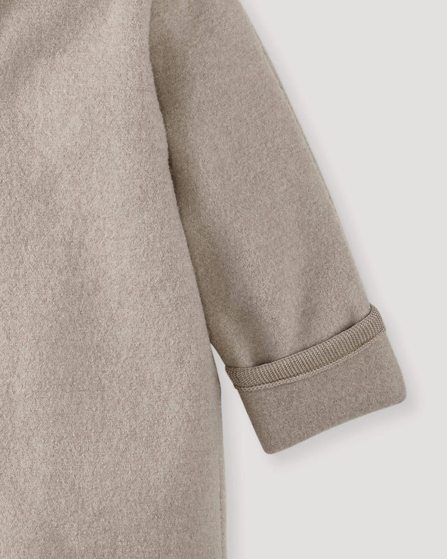 hessnatur Baby Wollwalk Overall aus Bio-Merinowolle - beige - Größe 50/56 – Ansicht 3