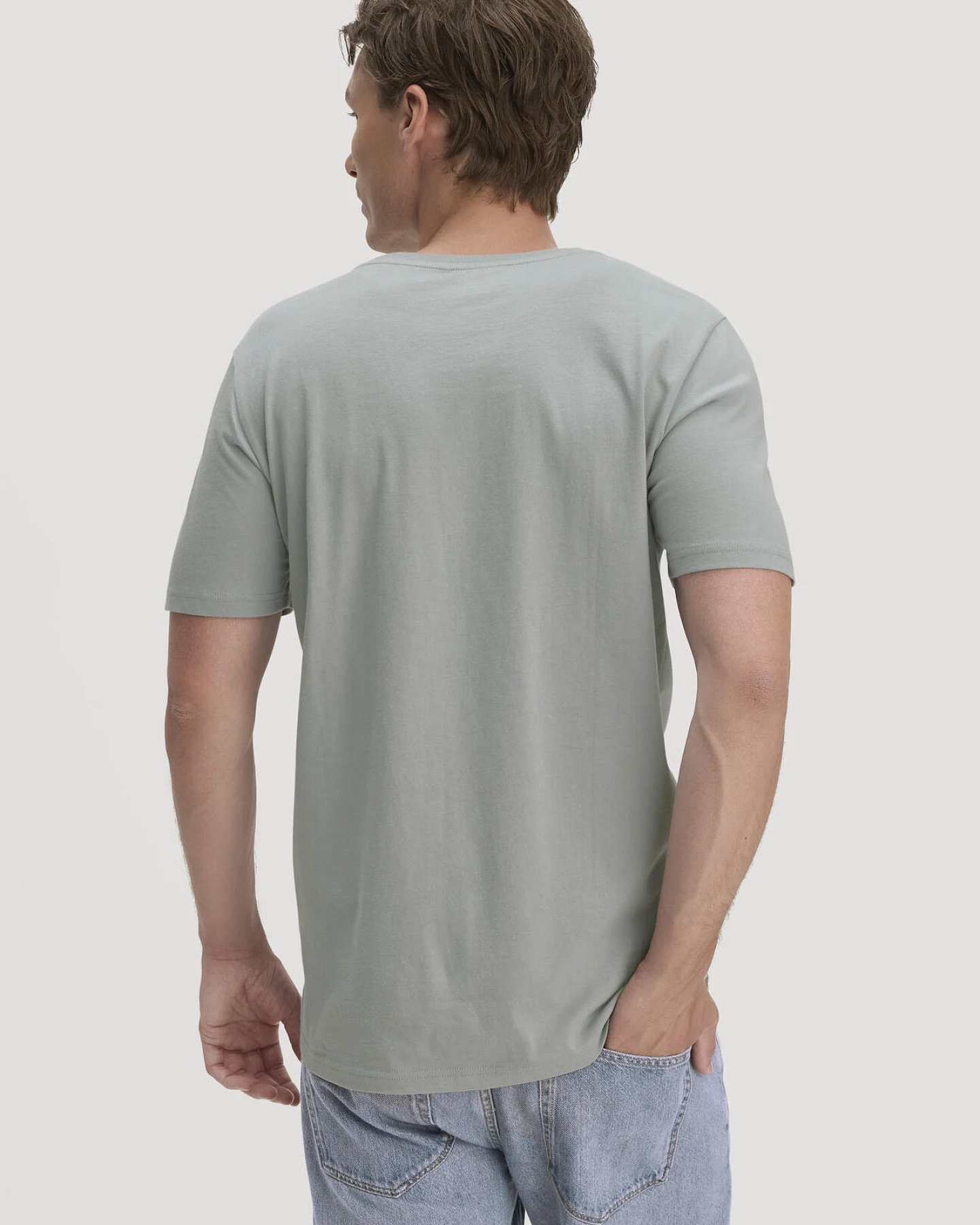 hessnatur Herren T-Shirt Regular aus Regenerative Organic Cotton (ROC) - blau - Größe 46 – Ansicht 3