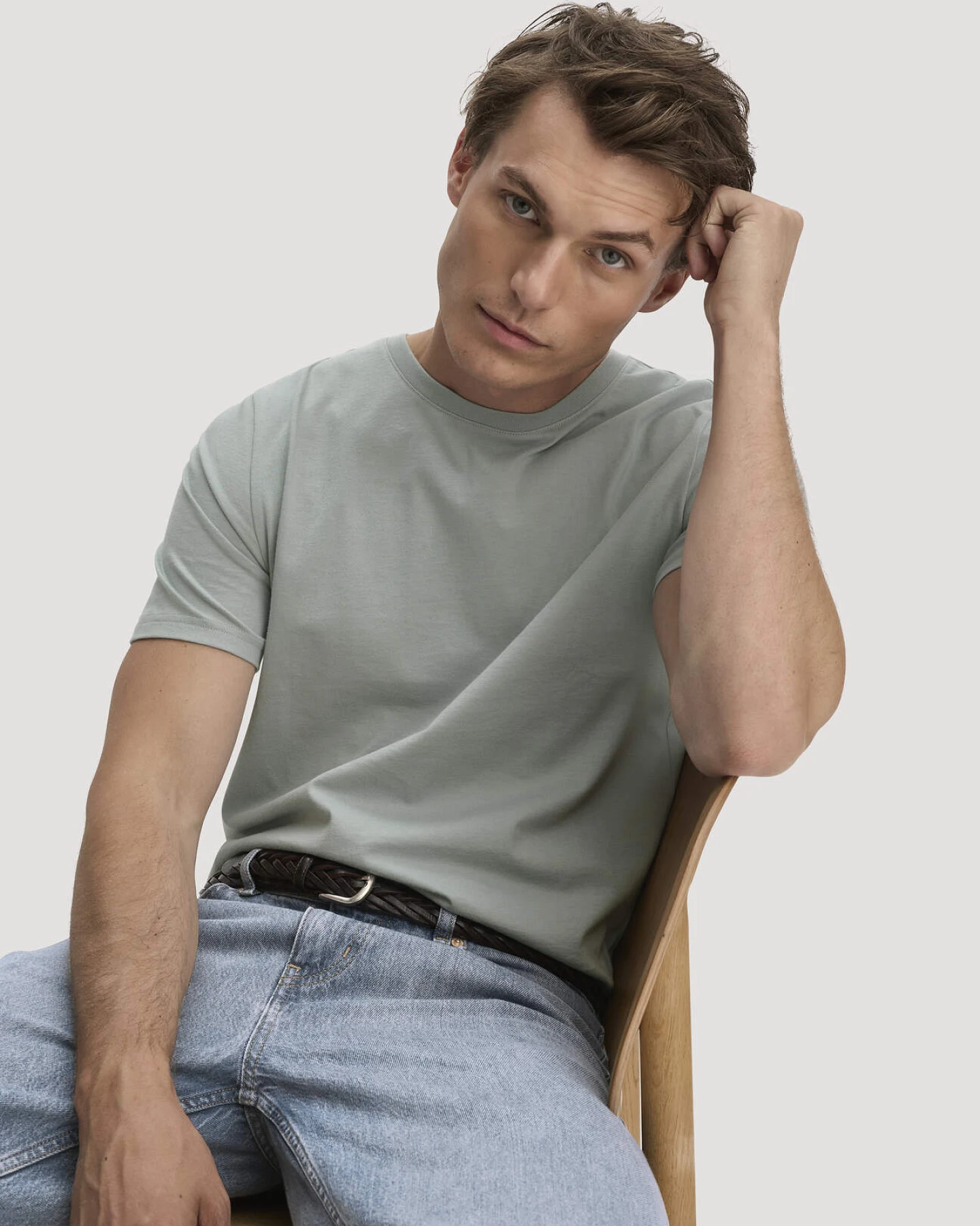 hessnatur Herren T-Shirt Regular aus Regenerative Organic Cotton (ROC) - blau - Größe 46 – Ansicht 4