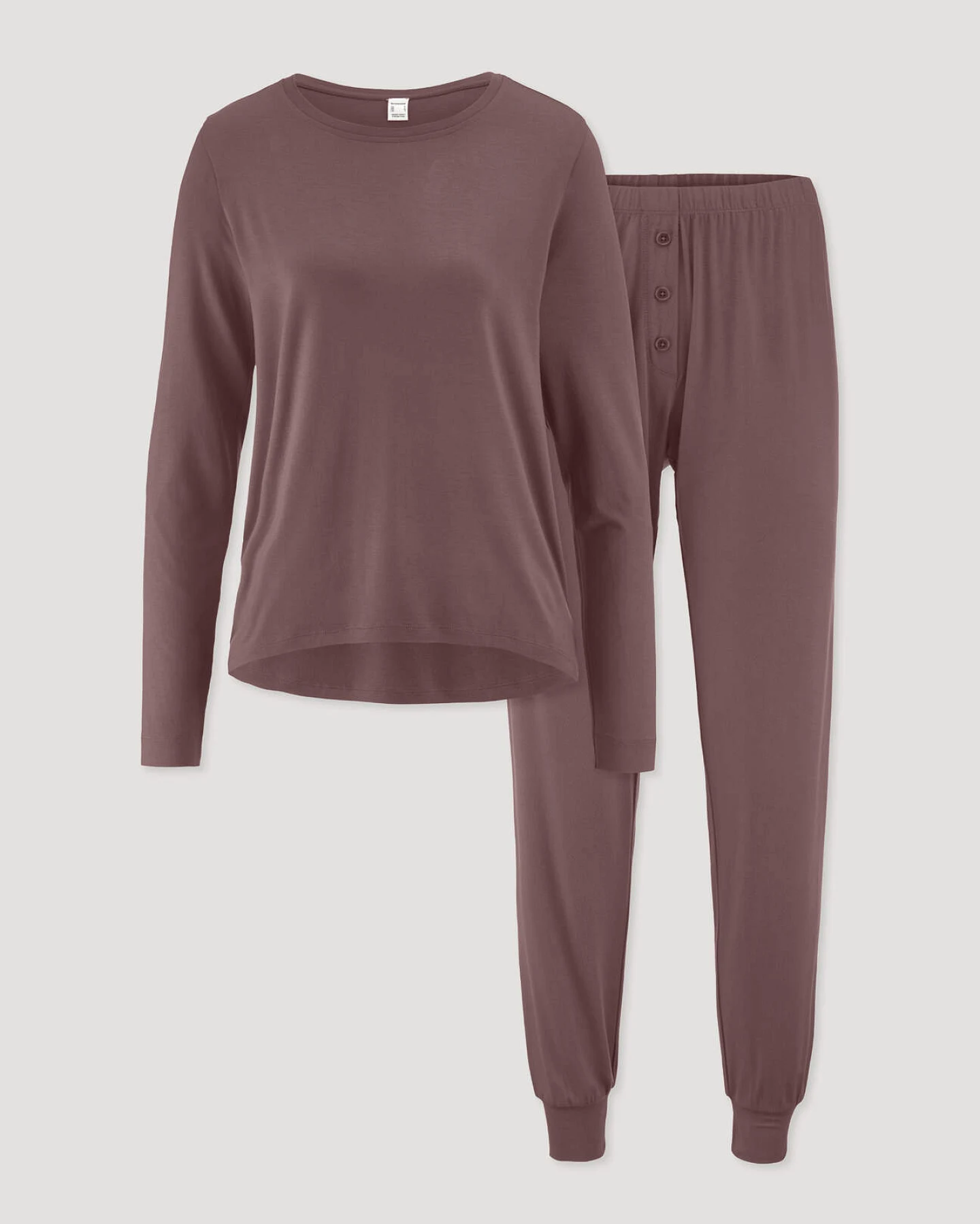 hessnatur Damen Pyjama PURE FLOW aus TENCEL™ Modal - braun - Größe 40 – Ansicht 3