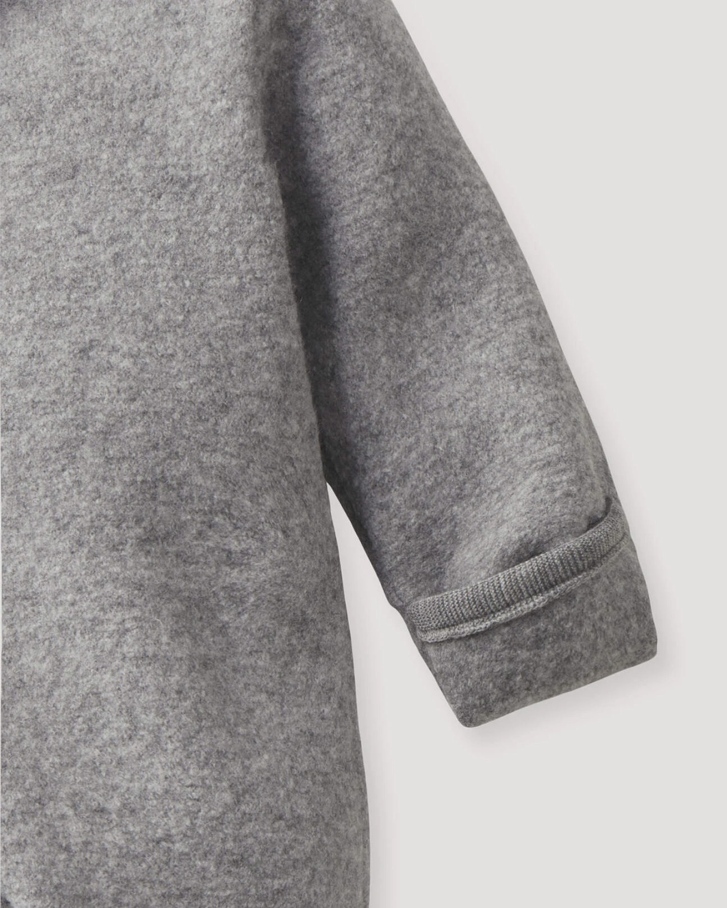 hessnatur Baby Wollwalk Overall aus Bio-Merinowolle - grau - Größe 50/56 – Ansicht 3