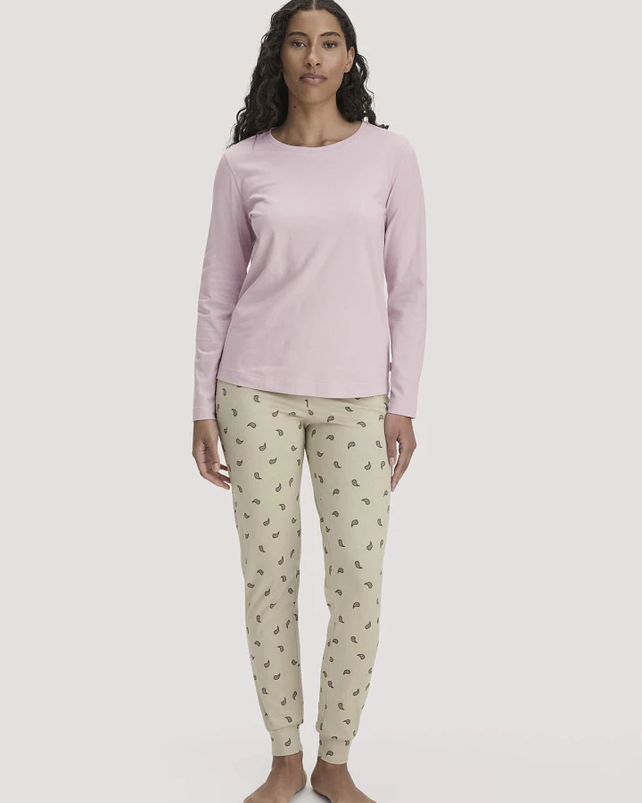 hessnatur Damen Pyjama Regular PURE COTTON aus Bio-Baumwolle - rosa - Größe 36