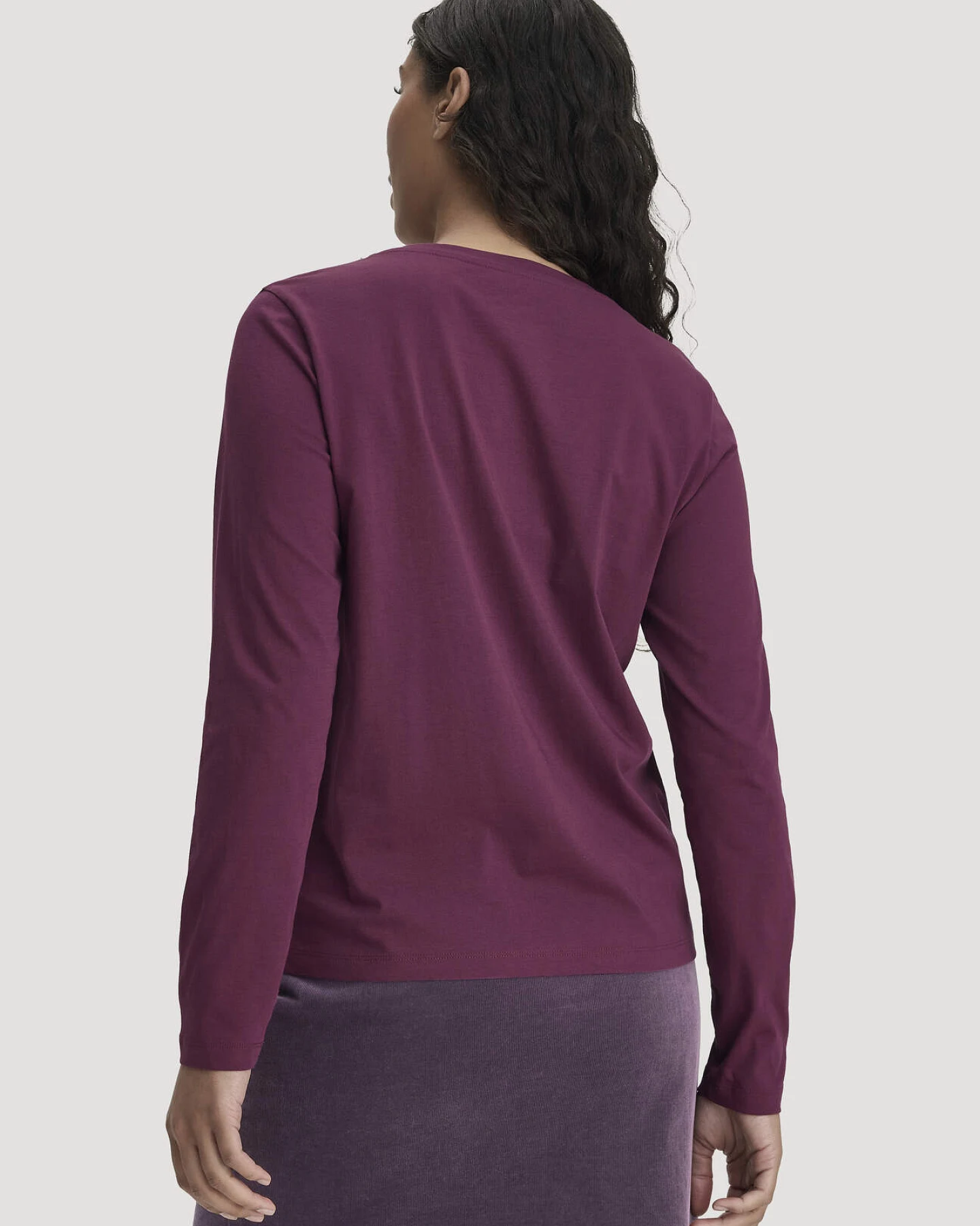 hessnatur Damen Longsleeve Relaxed aus Regenerative Organic Cotton (ROC) - rot - Größe 36 – Ansicht 3