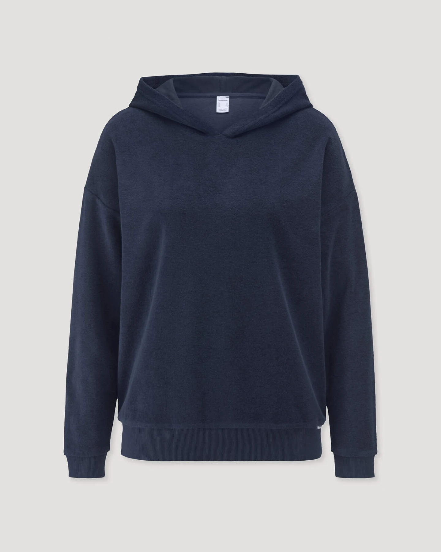 hessnatur Damen Frottee Hoodie PURE COTTON aus Bio-Baumwolle - blau - Größe 46 – Ansicht 3