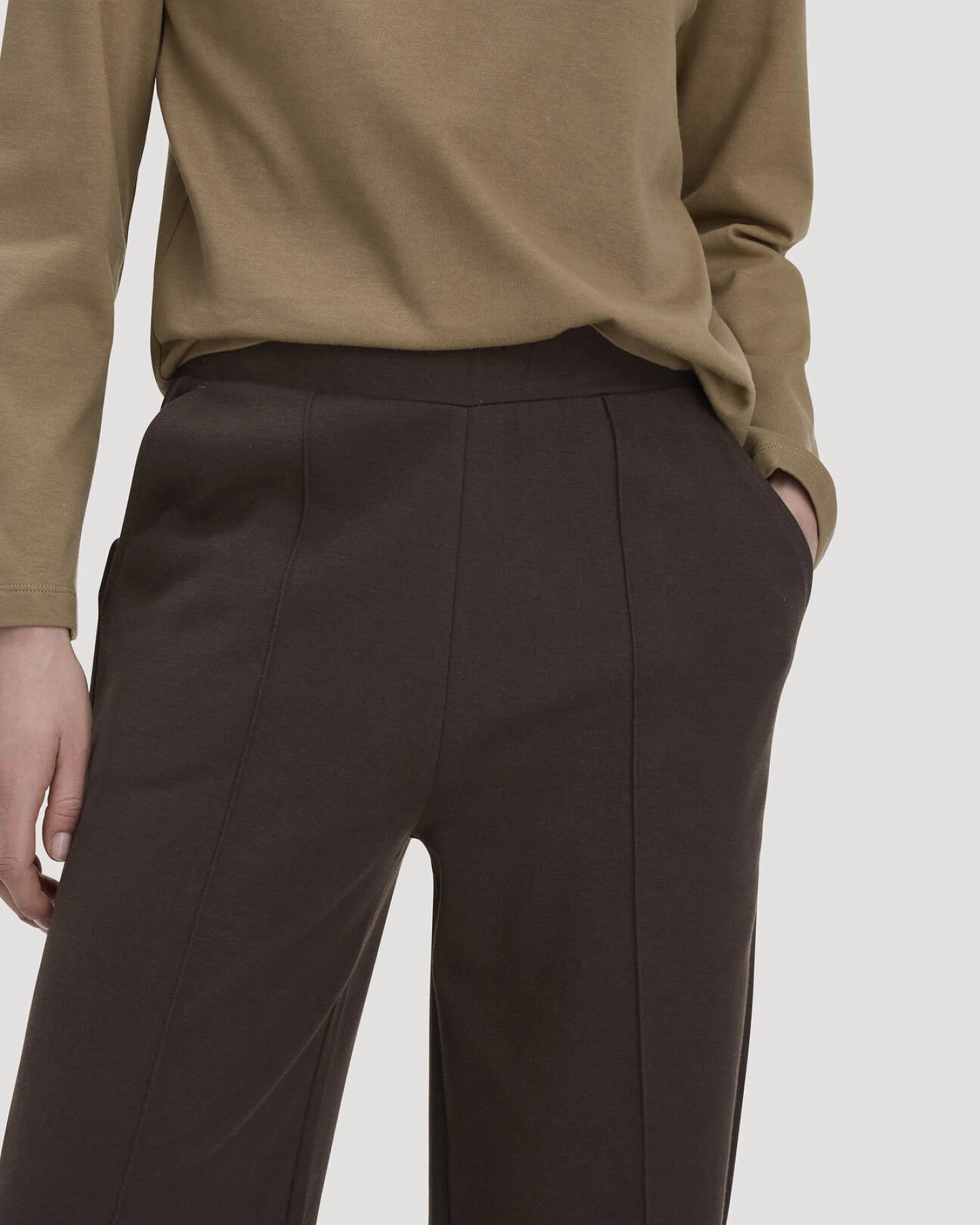 hessnatur Damen Hose Wide Leg Relaxed aus Bio-Baumwolle - braun - Größe 36 – Ansicht 3