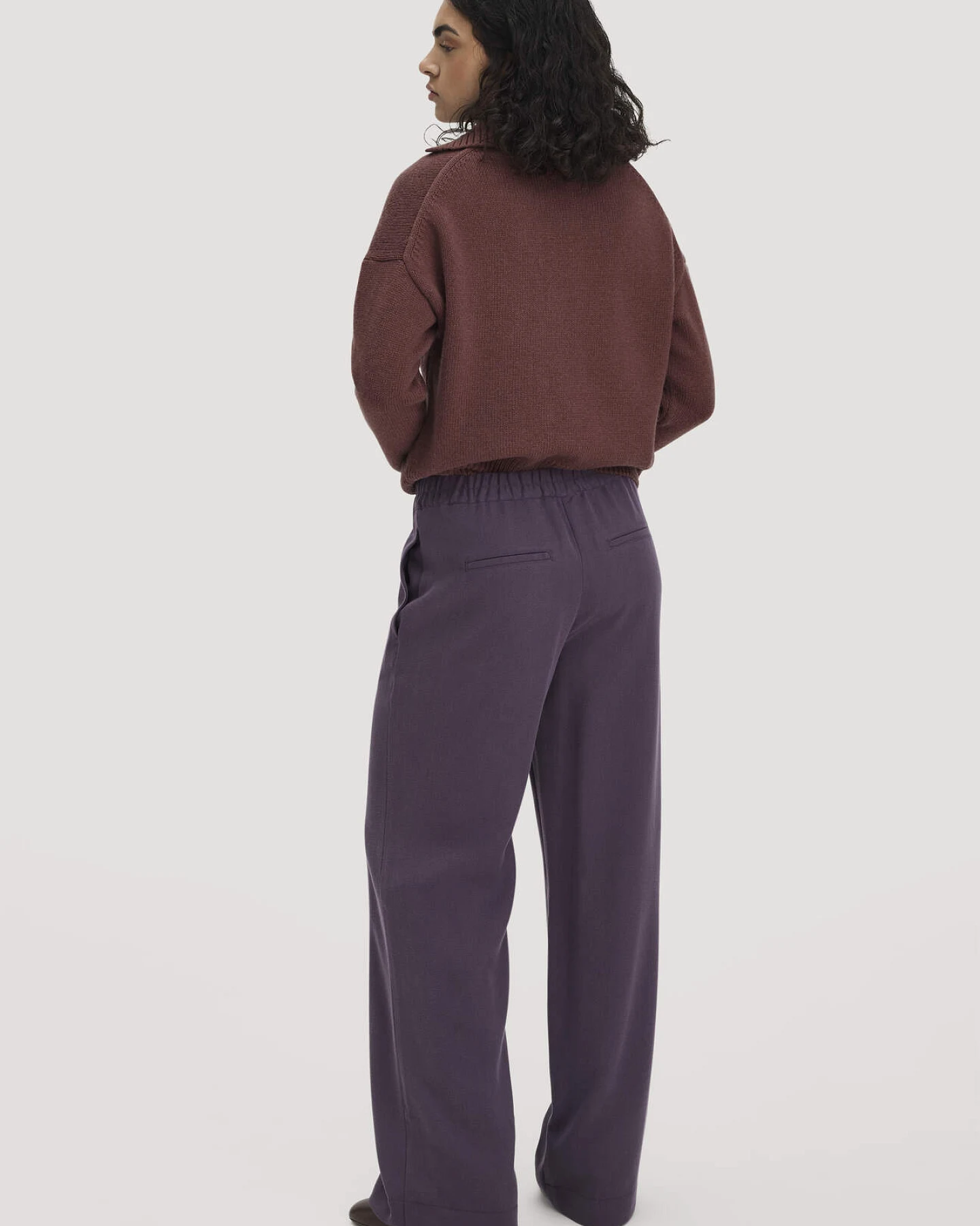 hessnatur Damen Gewebe Hose Wide Leg aus TENCEL™ Lyocell - lila - Größe 40 – Ansicht 2